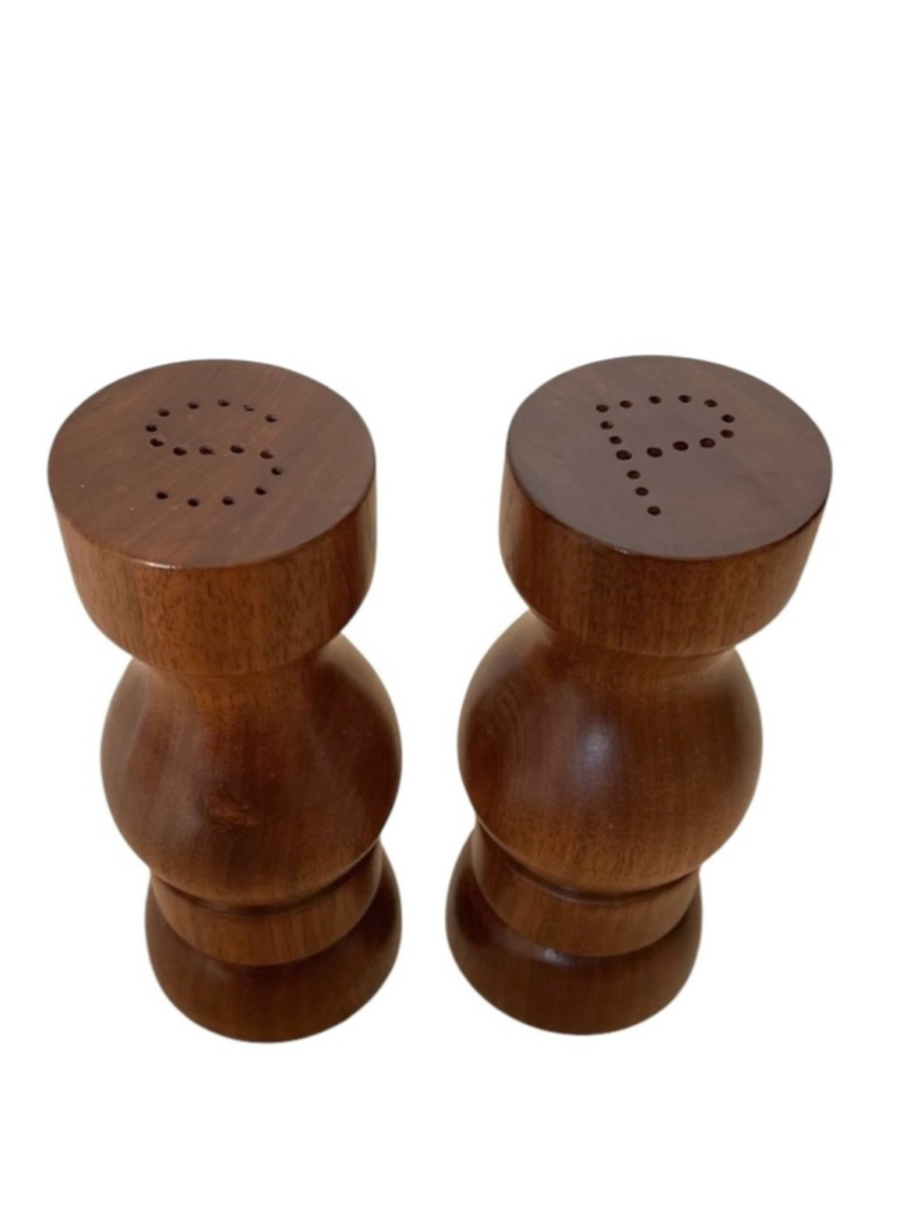 Vintage Mid-Century Modern Wooden Salt & Pepper Shaker Set